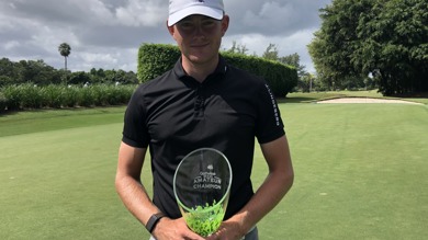 Image for news article: SUCCESS STORY: Golf alumni Jake sets Miami course record