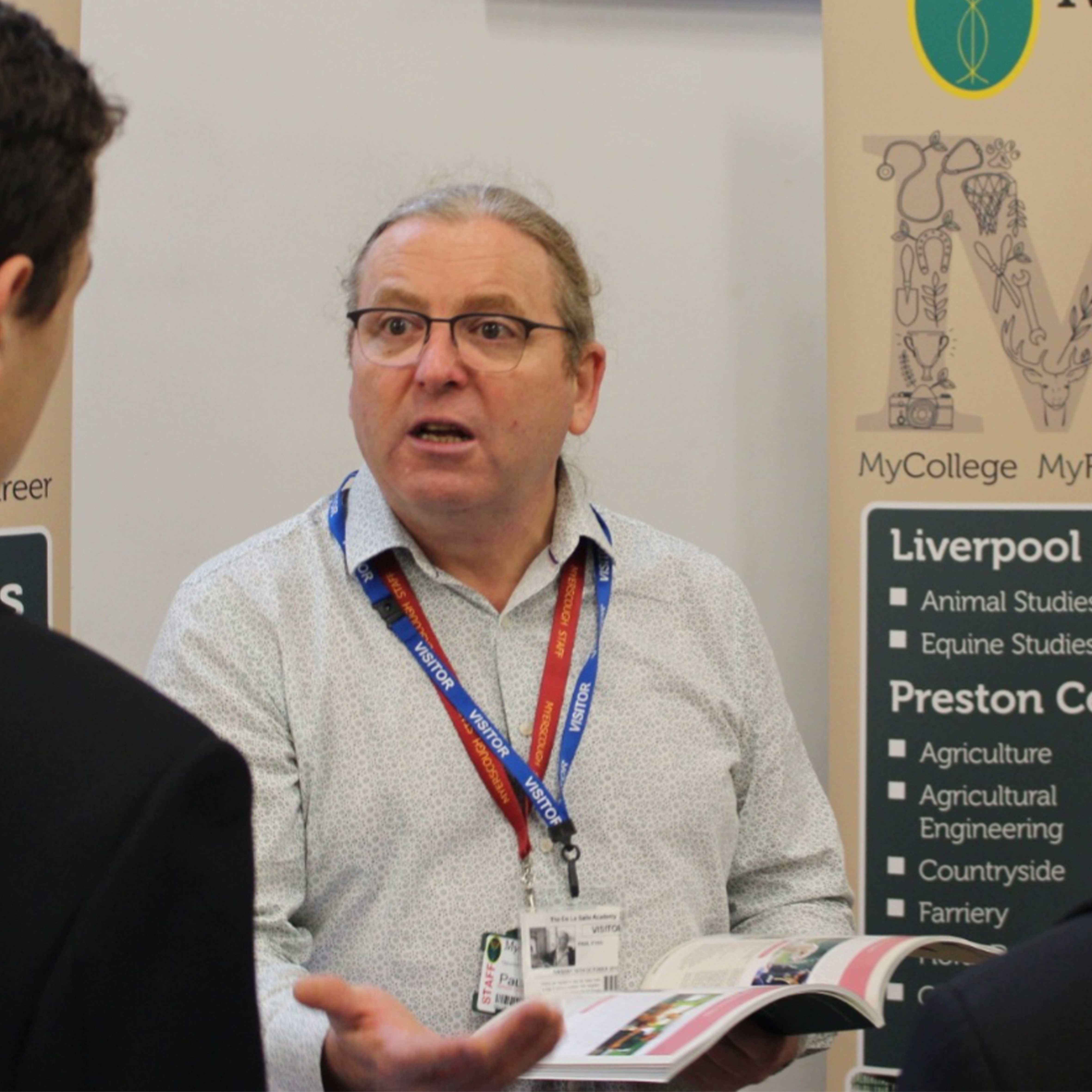 Myerscough Schools Coordinator offering course advice to a young person