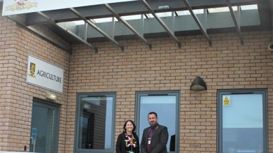 Alison Robinson with Ullswater Community College Headteacher, Stephen Gilby