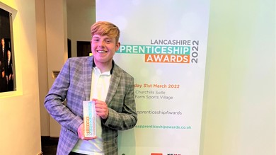 Image for news article: Cameron paves his way to success in Lancashire Apprenticeship Awards