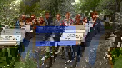 Image for news article: Mental Health Awareness Week: Myerscough students hand over charity cheque