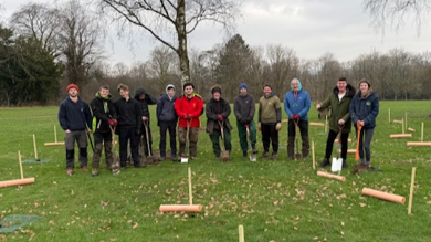 Image for news article: Myerscough students help to plant thousands of trees at Warrington golf course