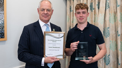 Image for news article: Myerscough student wins prestigious agriculture award (1)