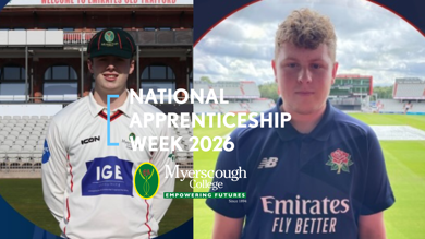 Image for news article: #NAW2026 - Myerscough learners thrive in sector leading apprenticeship in cricket coaching